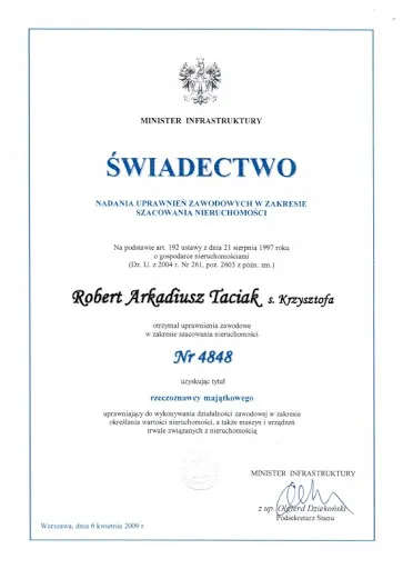 Rzeczoznawstwo Majątkowe Robert Taciak